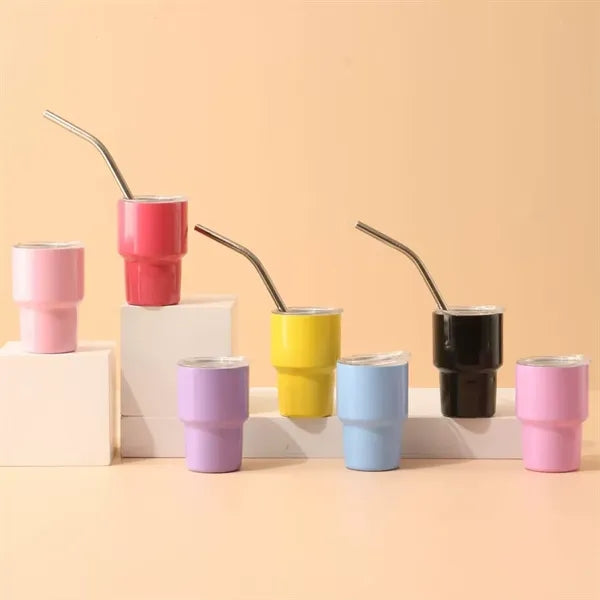 Small Tumblers with Lids and Straws