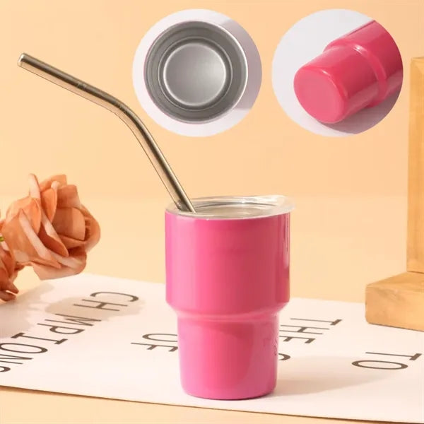 Small Tumblers with Lids and Straws