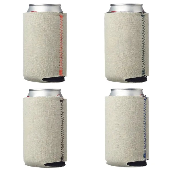 Canvas Collapsible Foam Can Cooler, 16 oz.