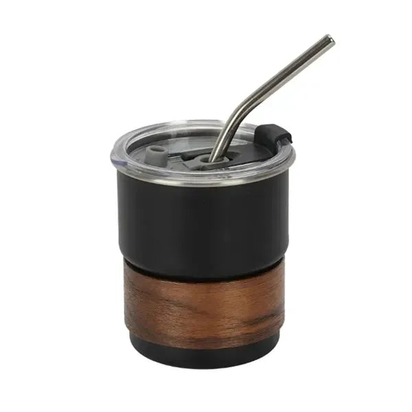 10 Oz. Stainless Steel Travel Mug with Wooden Handle