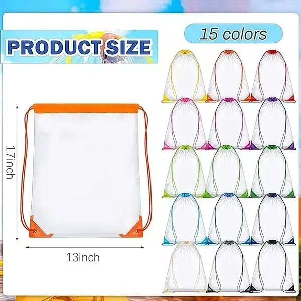 Transparent PVC Drawstring Pouch - See-Through Storage Bag