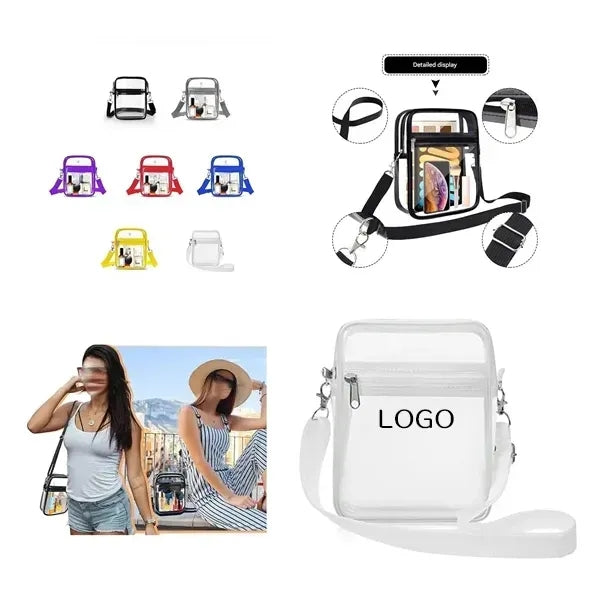 Transparent PVC Crossbody Bag - Small Clear Shoulder Purse