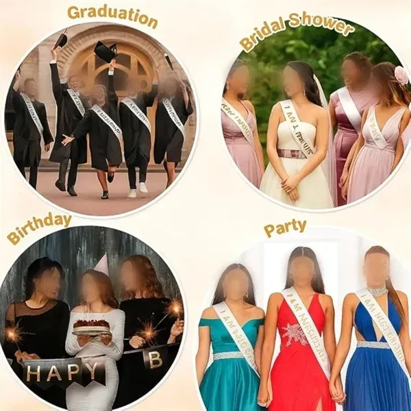 Multicolor Satin Sash - Plain Elegant Belt