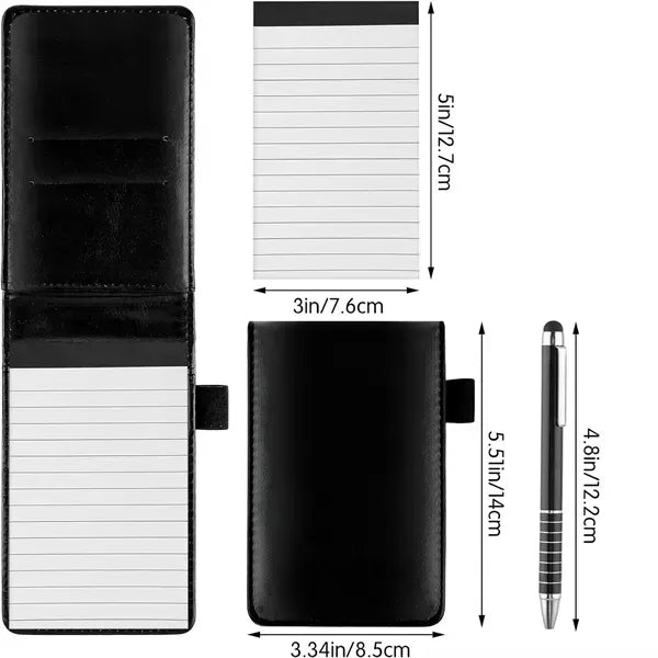 Pocket Notepad Holder - Mini Size with Metal Pen