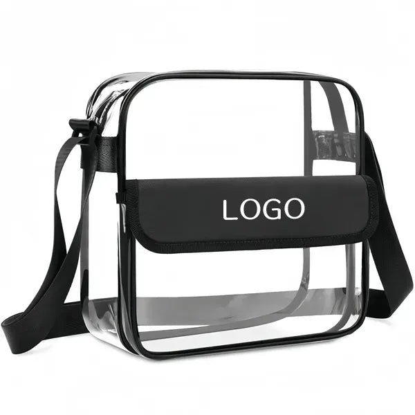Clear PVC Crossbody Bag - Large with Adjustable Strap