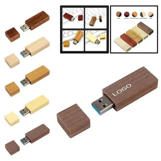High-Speed Bamboo Wooden USB 3.0 Flash Drive - 32GB Capacity