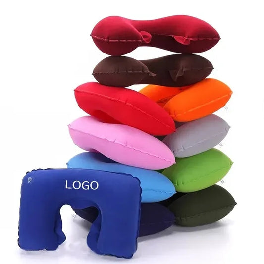 PVC Flocked U-Shaped Neck Pillow - Travel Cushion