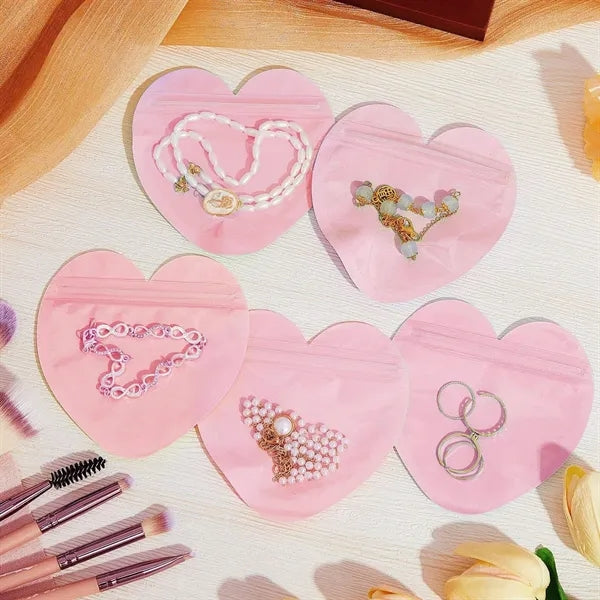 Heart Shaped Clear Resealable Bags
