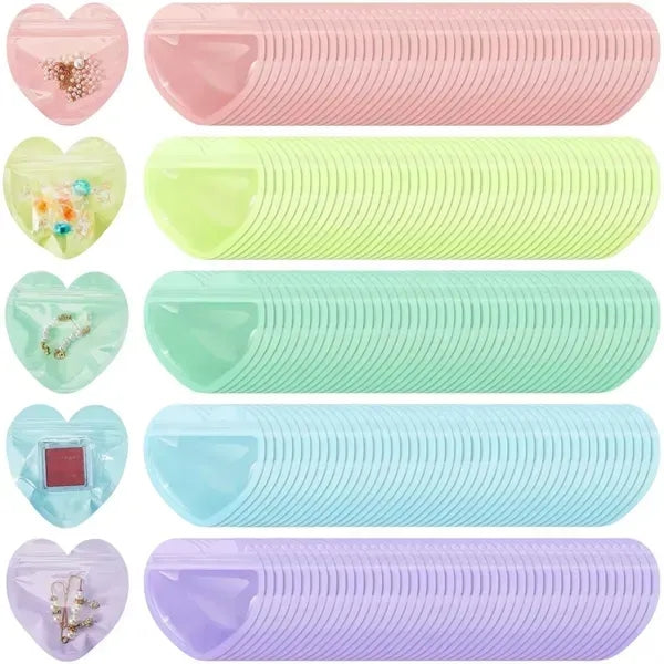 Heart Shaped Clear Resealable Bags