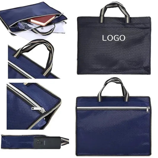 Fabric Zippered Document Tote Bag - Oxford Style