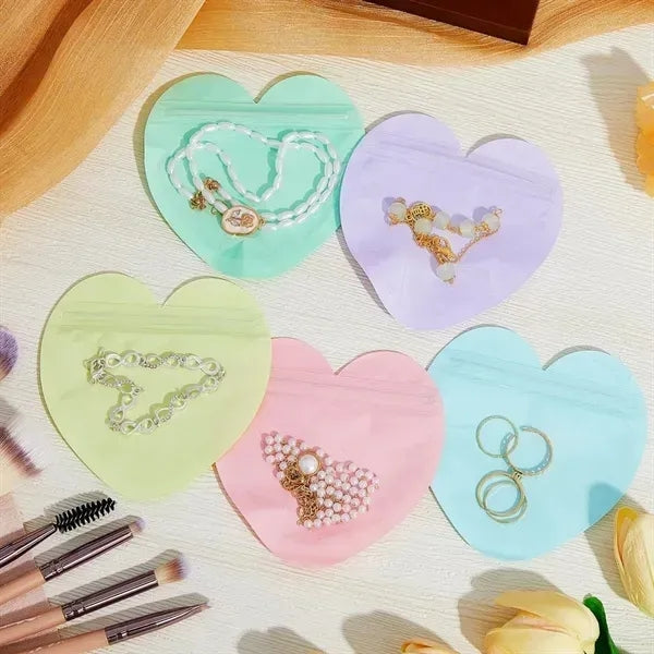 Heart Shaped Clear Resealable Bags