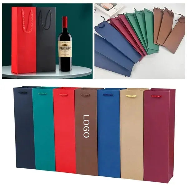 Colorful Wine Gift Bags - Paper with Handles