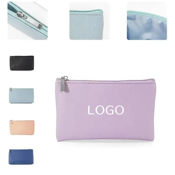 Faux Leather Cosmetic Bag - Stylish Makeup Pouch
