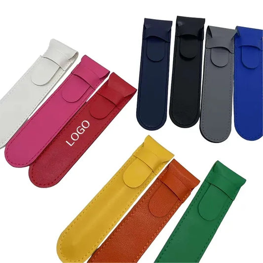 PU Leather Pen Holder - Standalone Flip Cover Organizer