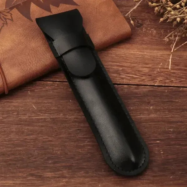 PU Leather Pen Holder - Standalone Flip Cover Organizer