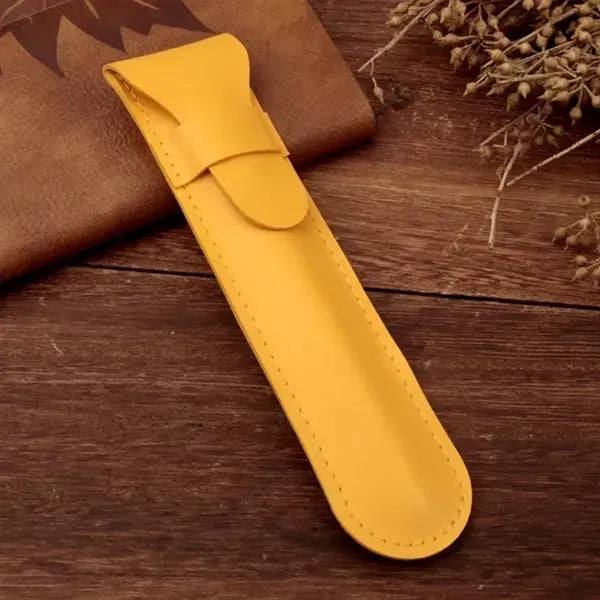 PU Leather Pen Holder - Standalone Flip Cover Organizer