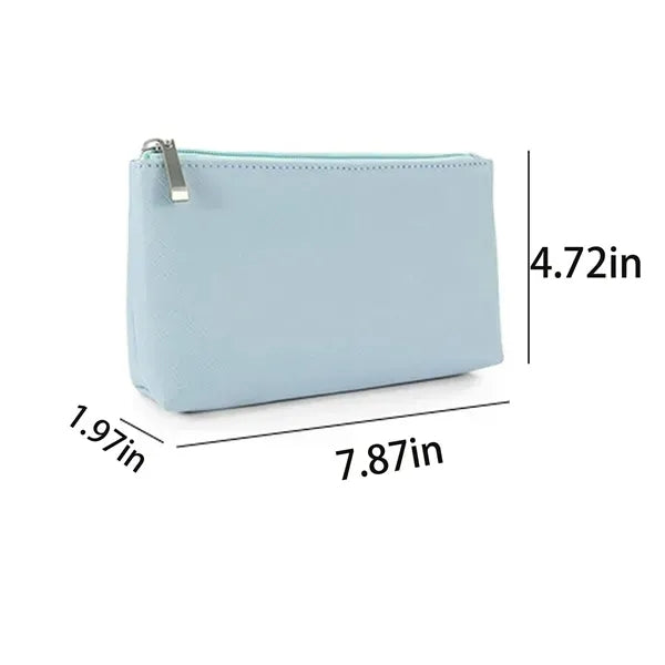 Faux Leather Cosmetic Bag - Stylish Makeup Pouch