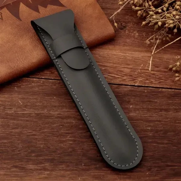 PU Leather Pen Holder - Standalone Flip Cover Organizer