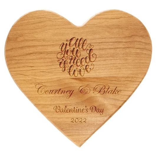 9 1/2" x 8" Alder Heart Plaque