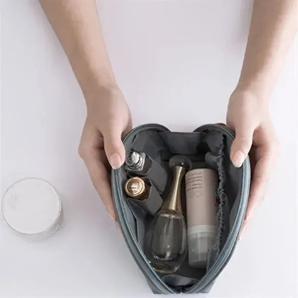 Nylon Small Travel Makeup Pouch - Compact Cosmetic Case
