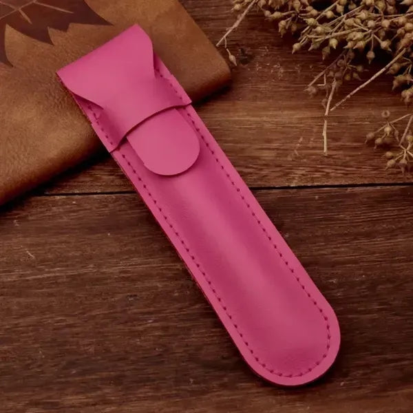 PU Leather Pen Holder - Standalone Flip Cover Organizer