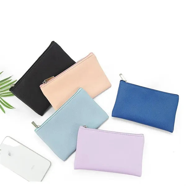 Faux Leather Cosmetic Bag - Stylish Makeup Pouch