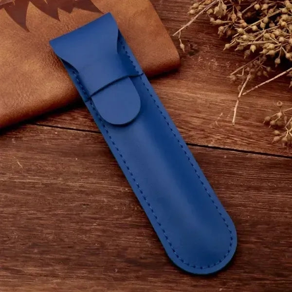 PU Leather Pen Holder - Standalone Flip Cover Organizer