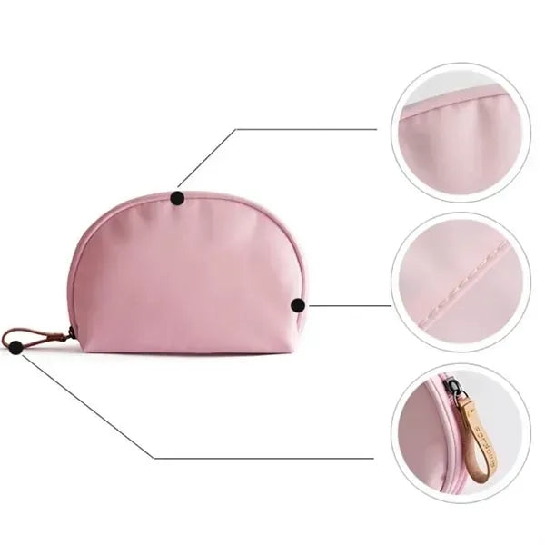 Nylon Small Travel Makeup Pouch - Compact Cosmetic Case