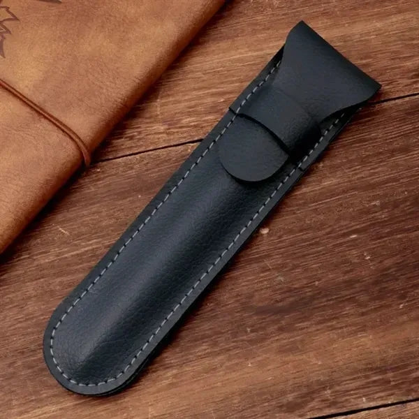 PU Leather Pen Holder - Standalone Flip Cover Organizer