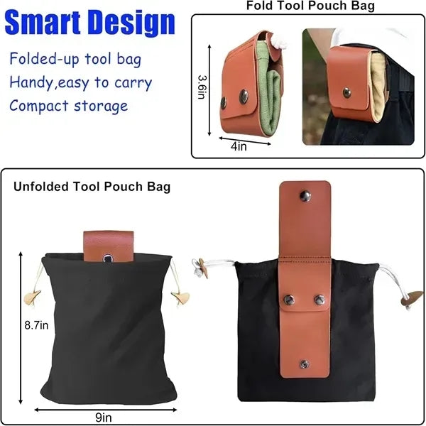 Canvas Foraging Waist Bag - Foldable Design