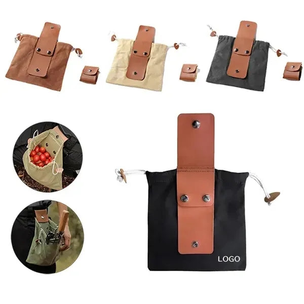Canvas Foraging Waist Bag - Foldable Design