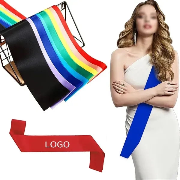 Multicolor Satin Sash - Plain Elegant Belt