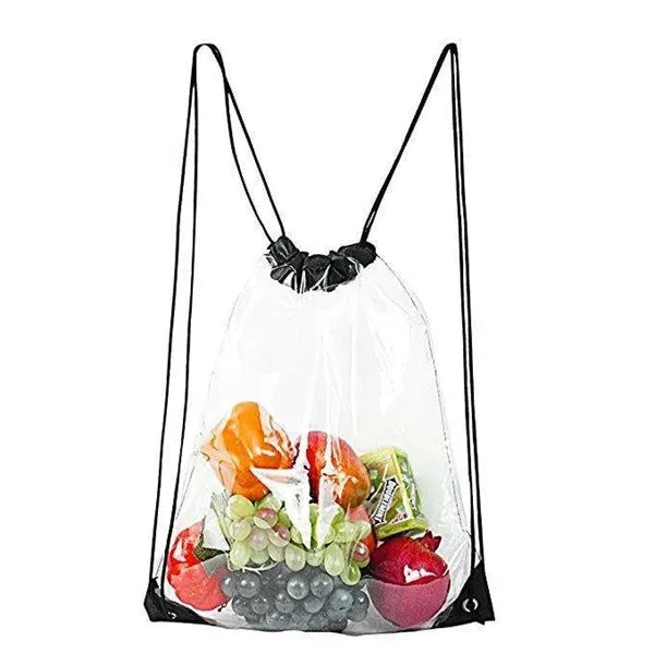 Transparent PVC Drawstring Pouch - See-Through Storage Bag