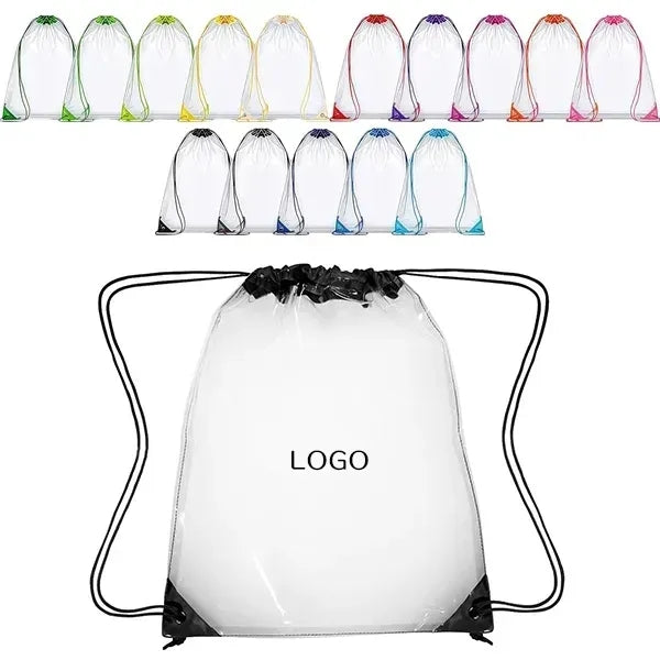 Transparent PVC Drawstring Pouch - See-Through Storage Bag