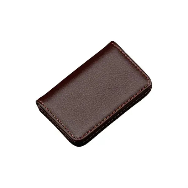 PU Leather Business Card Holder - Magnetic Flap Design
