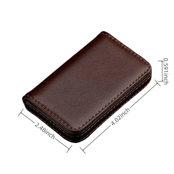PU Leather Business Card Holder - Magnetic Flap Design