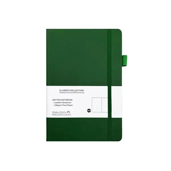 A5 Leather Dotted Notebook - Classic Cover Style