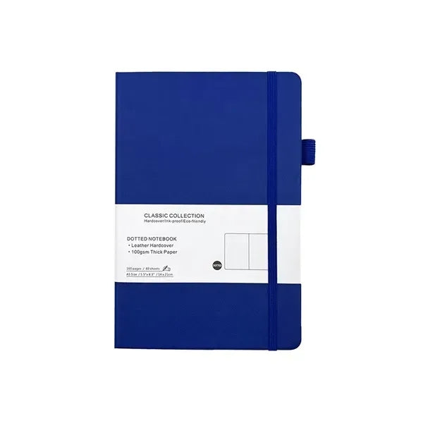 A5 Leather Dotted Notebook - Classic Cover Style