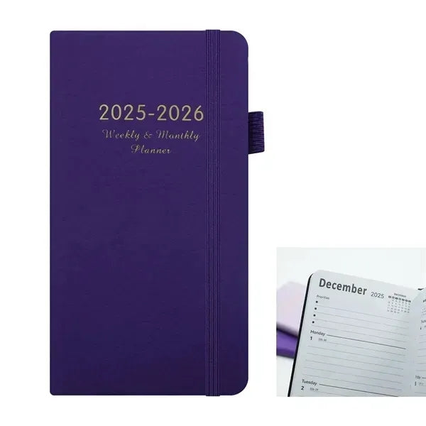 Leather Weekly Planner 2025-2026 - With Pocket