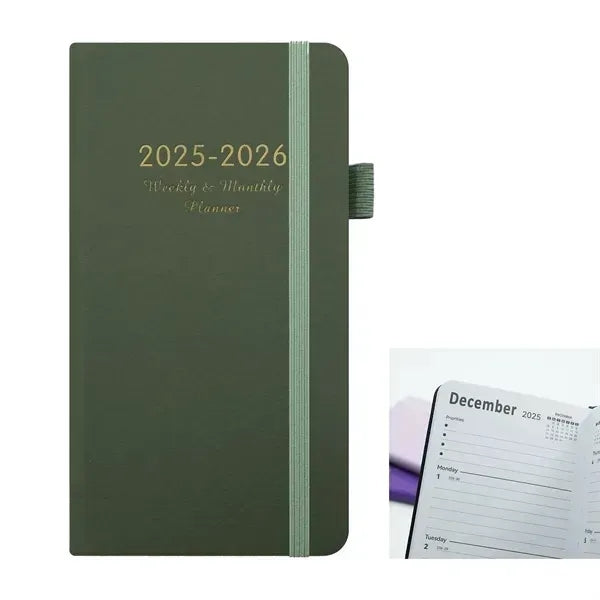 Leather Weekly Planner 2025-2026 - With Pocket