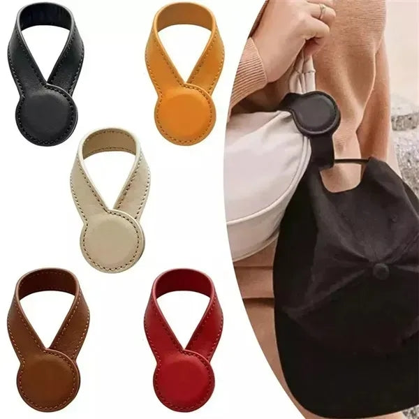 PU Leather Hat Clip Holder - Stylish Hands-Free Accessory