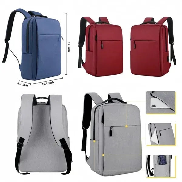 Slim Laptop Backpack with USB Charging Port