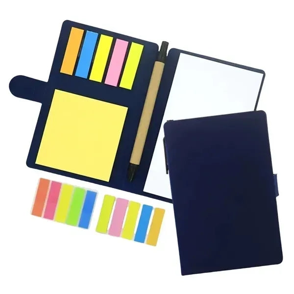 Kraft Paper Notebook - Pen & Colored Label Set