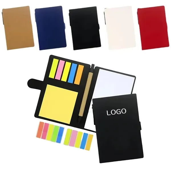 Kraft Paper Notebook - Pen & Colored Label Set