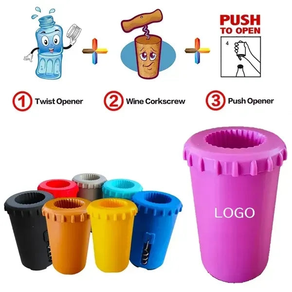 3-In-1 Magnetic Push Bottle Opener - Multi-Function Tool