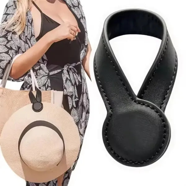 PU Leather Hat Clip Holder - Stylish Hands-Free Accessory