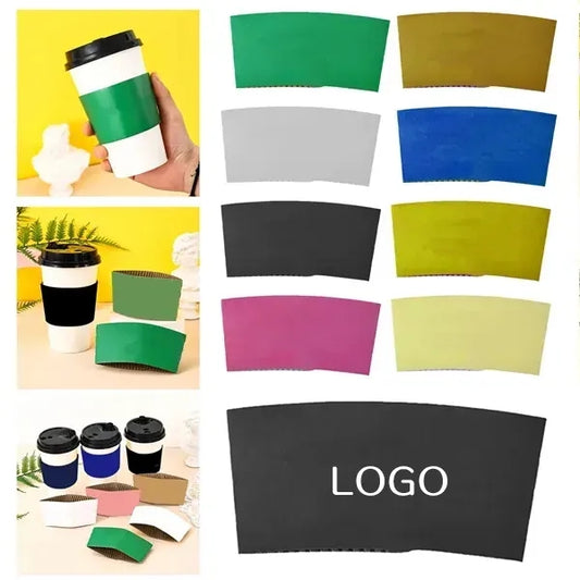 Insulated Heat-Resistant Coffee Cup Sleeve - Paper Material