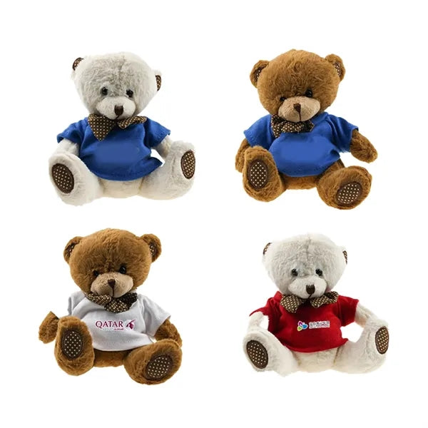 6" Plush Teddy Bear With Choice of T-Shirt Color