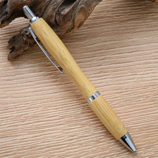 Retractable Natural Bamboo Ballpoint Pen