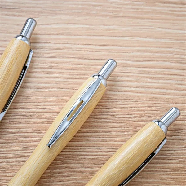 Retractable Natural Bamboo Ballpoint Pen